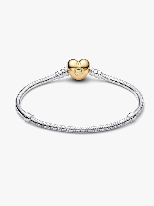 Βραχιόλι snake chain με clasp καρδιά – sterling silver