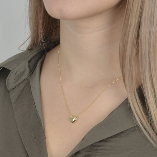 Κολιέ από ασήμι 925 με επιχρυσωμένη καρδιά silver jewerly