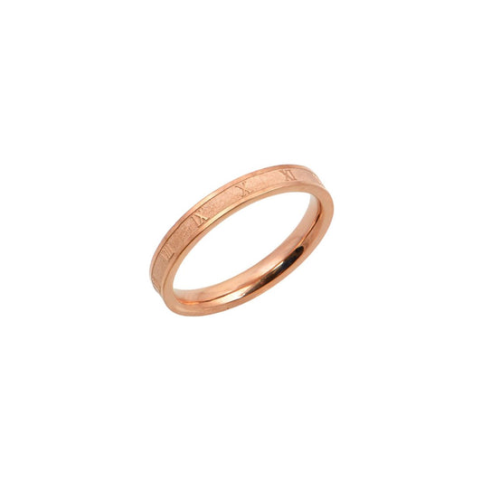 Ροζ χρυσό δαχτυλίδι με ρωμαϊκούς αριθμούς | rose gold roman numeral ring.