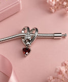 Charm καρδιά με βέλος “I love you forever” και στρας -925 Silver Plated