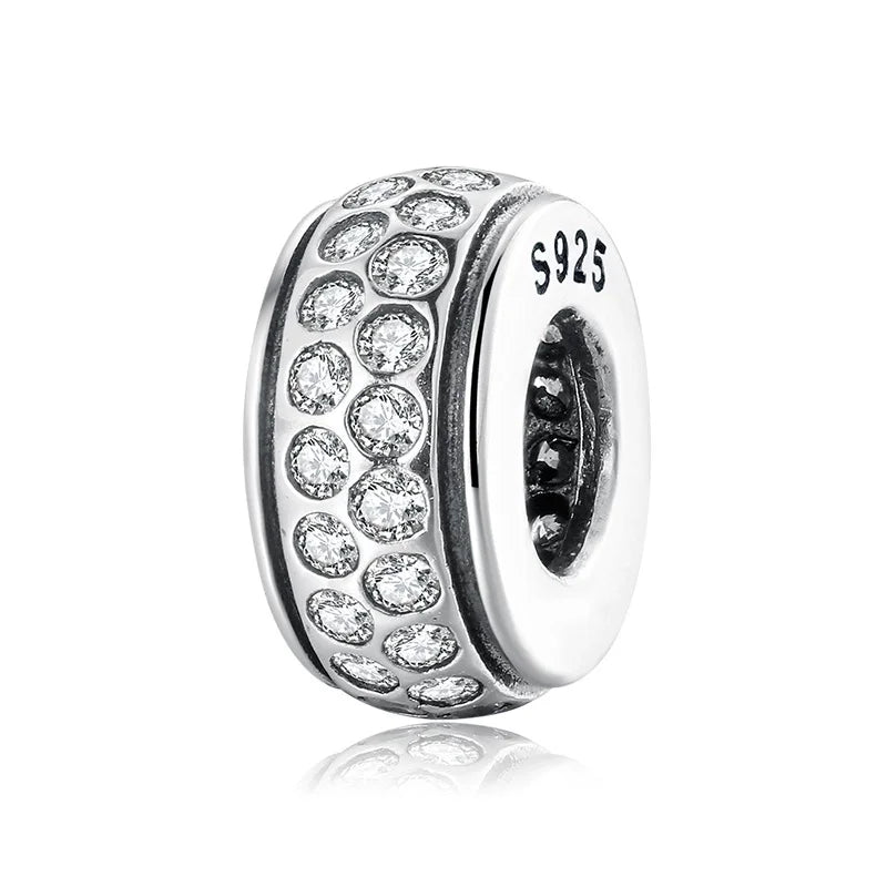 Spacer charm με διπλή σειρά λευκών ζιρκόνια