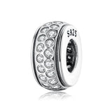 Spacer charm με διπλή σειρά λευκών ζιρκόνια