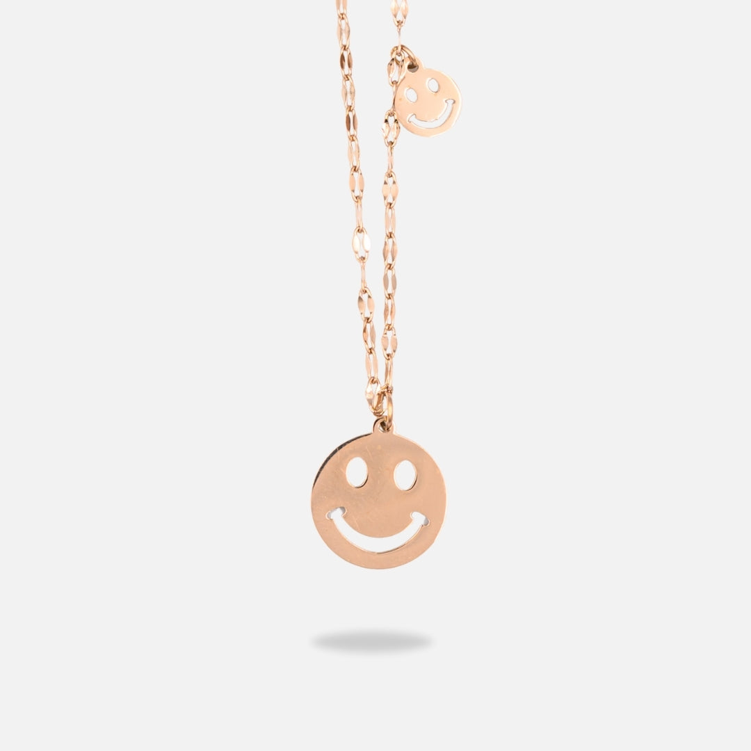 Ροζ Χρυσό Κολιέ με Κρεμαστό Smiley !