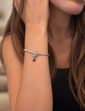Charm καρδιά με βέλος “I love you forever” και στρας -925 Silver Plated