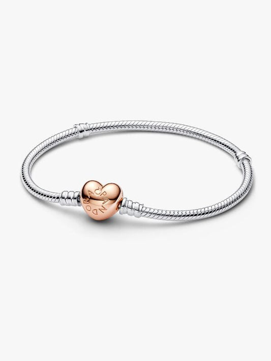 Βραχιόλι με καρδιά clasp σε ροζ χρυσό χρώμα – sterling silver 925