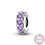 Charm Δαχτυλίδι με Μωβ Πέτρες Princess Cut – Αριστοκρατική Λάμψη | Sterling Silver 925