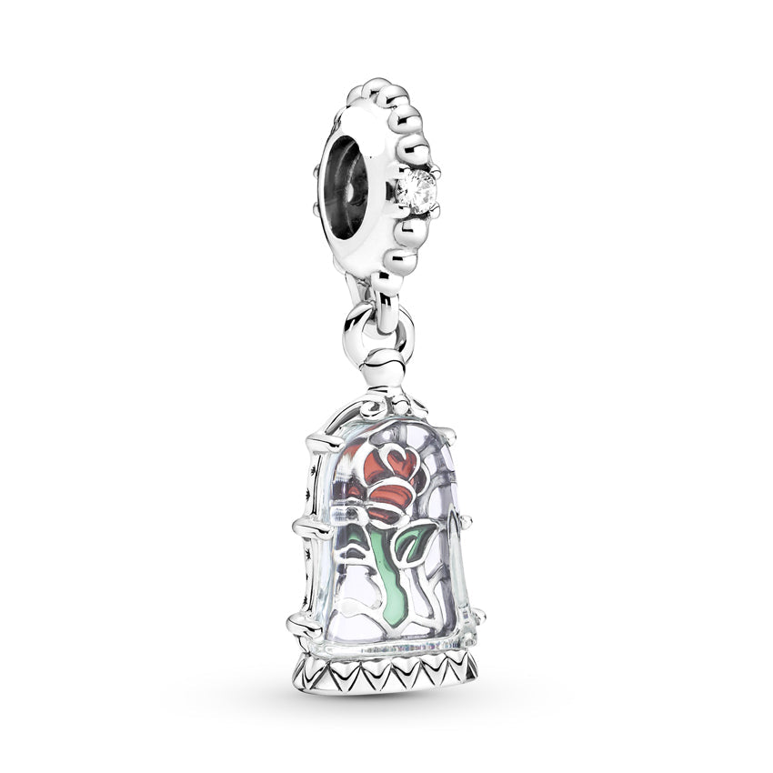 Charm Beauty & the Beast μαγεμένο τριαντάφυλλο σε γυάλα