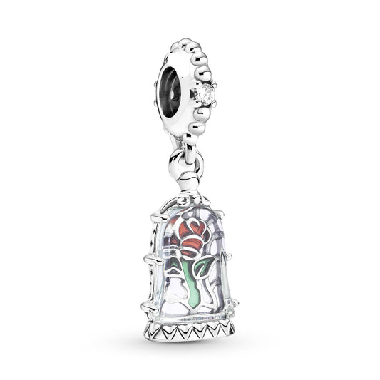 Charm Beauty & the Beast μαγεμένο τριαντάφυλλο σε γυάλα