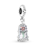 Charm Beauty & the Beast μαγεμένο τριαντάφυλλο σε γυάλα