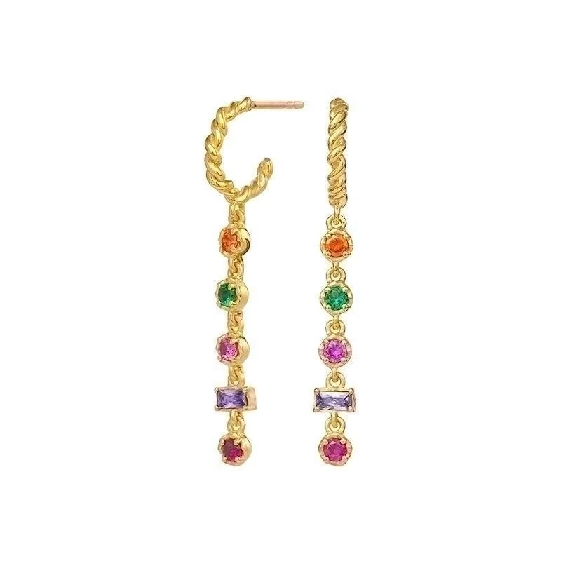 skoularikia xrysafi me polixromes petres sterling silver