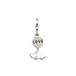 Ασημί charm λουλούδι με κρεμαστά "LOVE"