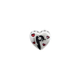 Ασημί charm καρδιά "Love my cat".