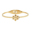 Χρυσό βραχιόλι με διαμαντένια σχέδια και ζιργκόν για μοναδική και αριστοκρατική κομψότητα.

